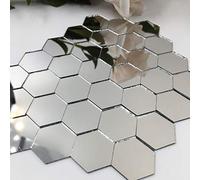 1'' Hexagonal Mosaic Mirror Tiles Small Craft Mirrors Bulk 100 Pieces for Craft Projects
