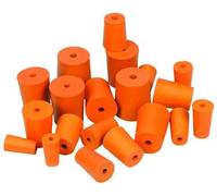 1 HOLE Rubber Bung No 29 | Single Rubber Stopper | 29mm Bottom - 33mm Top | Single Laboratory Bung | 5mm Hole Size | Dense Rubber | Chemical Resistant | Size No 29