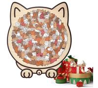 1 Hundred Thirty Five Piece Feline Silhouette Timber Board Mosaic - Animal Theme Intellect Play Set, Practical Interlocking Shapes | Classroom Learning Kindergarten Activity Desk Wall Display