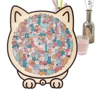 1 Hundred Thirty Five Piece Feline Silhouette Timber Board Mosaic - Animal Theme Intellect Play Set, Practical Interlocking Shapes | Classroom Learning Kindergarten Activity Desk Wall Display