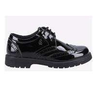 Hush Puppies Girls Sally Patent Junior School Uniform Shoe, Black, 1 UK Child