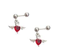 1. Hypoallergenics Angel-s Wing Heart Earrings Surgical Steel Ear Studs Lightweight Everyday Jewelry Gifts Elegant Winged Heart Studs Earrings For Women