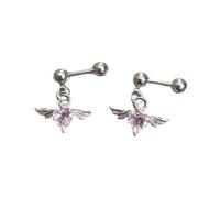 1. Hypoallergenics Angel-s Wing Heart Earrings Surgical Steel Ear Studs Lightweight Everyday Jewelry Gifts Elegant Winged Heart Studs Earrings For Women