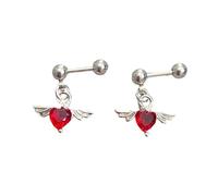 1 Hypoallergenics Angel-s Wing Heart Earrings Surgical Steel Ear Studs Lightweight Everyday Jewelry Gifts