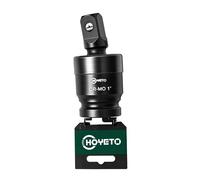 1" Impact Swivel Socket Set, Universal Joint for Tight Spots in Car Repair | 360° Pivoting U-Joint Adapter, Cr-Mo Steel Ball Spring Design, Reaches Confined Engine Bolts, Fits Impact Wrenches & Ratchets