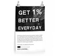 1% improvement every day motivational canvas wall art inspirational wall decor picture growth mindset self improvement quote poster print for office, gym, classroom or home decor（L12 xW8-canvas）