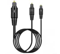 1 In 2 Out Digital Optical Audio Splitter for Simultaneous Soundbar and Headphone Use with Low Signal Loss Under 0.2dBm (0.5 meters)