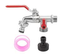 1 in 2 Out Watering Flowers Outdoor Faucet Heatproof Antifreezing Faucet Copper Gardening Faucet Hose Splitter for Washing Machine Bathroom Kitchen Garden