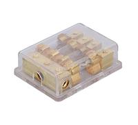 1 In 4 Out Power Distribution Block, Car Audio Splitter with 60A Fuse Holder, 4 Way Ground Distributor for Car Audio Systems, ABS + Copper Construction