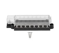 1 in 8 Out Blade Box, 8 Way Block Holder for ATC ATO, 32V DC 100A Explosion - Proof Automotive Box with Transparent PC Cover and Tinned Copper Terminals