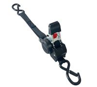 1 In Heavy Duty Auto Retractable Ratchet Straps, 1653 LBS Self Retracting Tie Down Straps with Double S Hooks for Cargo Truck Trailer Boats Motorcycles ATV UTV(1PC Black,L 2.0m/6.6' W 2.5cm/1")