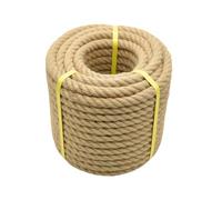 1 in x 100 ft Jute Rope Natural Thick Heavy Hemp Rope Nautical Ropes Twisted Manila Rope for Crafts, Climbing, Bundling,Anchor, Hammock, Nautical, Cat Scratching Post, Tug of War, Decorate