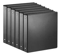 1-inch 3 Ring Binder with 2 Interior Pockets, 1'' Basic Binders Holds US Letter Size 8.5'' x 11'' Paper - Versatile Binders for Office, Home, and School Use, 6 Pack (Black)