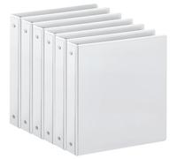 1-inch 3 Ring Binder with 2 Pockets, 1'' Basic Binders Holds US Letter Size 8.5'' x 11''for Office/Home/Back to School, 6 Pack