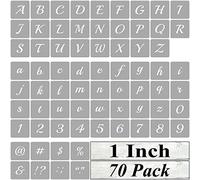 1 Inch Alphabet Letter Stencils for Painting - 70 Pack Letter and Number Stencil Templates with Signs for Painting on Wood, Reusable Cursive Letters Stencils for Chalkboard Wood Signs & Wall Art
