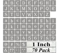 1 Inch Alphabet Letter Stencils for Painting - 70 Pack Letter and Number Stencil Templates with Signs for Painting on Wood, Reusable Alphabet and Numbers Stencils for Chalkboard Wood Signs & Wall Art