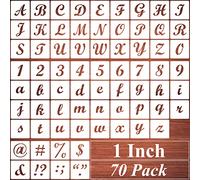1 Inch Alphabet Letter Stencils for Painting - 70 Pack Letters and Numbers Stencil Templates with Signs for Painting on Wood, Reusable Letter and Number Stencils for Chalkboard Wood Signs & Wall Art