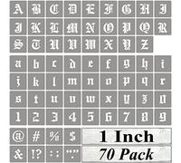 1 Inch Alphabet Letter Stencils for Painting - 70 Pack Old English Letter Stencil Templates with Numbers and Signs for Painting on Wood, Reusable Letters Stencils for Chalkboard Wood Signs & Wall Art