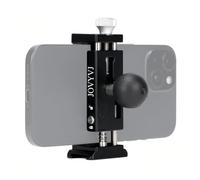 1 Inch Aluminum Phone Mount Clamp for RAM Mount B Arm, Dual Adjustable Phone Holder with Cold Shoe, 1/4-20 Screw & Arca Quick Release Plate, Fits Motorcycle, Bike, Car Navigation & Outdoor Shooting