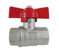 1 Inch Brass Ball Valve with Wing Handle, Full Port & Threaded