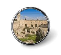 1 Inch Button Badges Israel at The Tower of David Chest Pins Aluminium Alloy for Coat Backpack