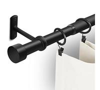 1 Inch Curtain Rods for Windows, 32 to 144 Black Rustic Rod Set, Modern Design Drapery with Brackets Room Divider Rods, Industrial Window For Indoor and Outdoor