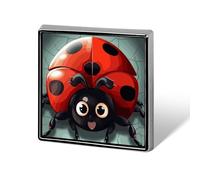 1 Inch Custom Cartoon Ladybug Lapel Pins for Suits Funny Brooches for Men Women Vintage Pin Badges for Bags Jackets Backpacks Hats Button Badge Collection Gifts-Square