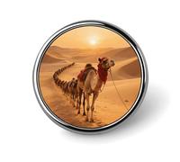 1 Inch Custom Desert Camel Train Lapel Pins for Suits Funny Brooches for Men Women Vintage Pin Badges for Bags Jackets Backpacks Hats Button Badge Collection Gifts-Round