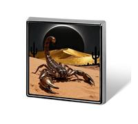 1 Inch Custom Desert Scorpion Eclipse Lapel Pins for Suits Funny Brooches for Men Women Vintage Pin Badges for Bags Jackets Backpacks Hats Button Badge Collection Gifts-Square