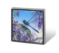 1 Inch Custom Dragonfly Jacaranda Leaf Lapel Pins for Suits Funny Brooches for Men Women Vintage Pin Badges for Bags Jackets Backpacks Hats Button Badge Collection Gifts-Square