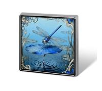 1 Inch Custom Dragonfly Water Lily Lapel Pins for Suits Funny Brooches for Men Women Vintage Pin Badges for Bags Jackets Backpacks Hats Button Badge Collection Gifts-Square