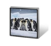 1 Inch Custom Emperor Penguin Huddle Lapel Pins for Suits Funny Brooches for Men Women Vintage Pin Badges for Bags Jackets Backpacks Hats Button Badge Collection Gifts-Square