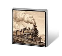 1 Inch Custom Etching Train Lapel Pins for Suits Funny Brooches for Men Women Vintage Pin Badges for Bags Jackets Backpacks Hats Button Badge Collection Gifts-Square