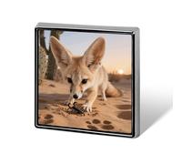 1 Inch Custom Fennec Fox Digging Lapel Pins for Suits Funny Brooches for Men Women Vintage Pin Badges for Bags Jackets Backpacks Hats Button Badge Collection Gifts-Square