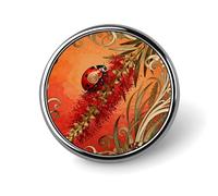 1 Inch Custom Ladybug Bottlebrush Spike Lapel Pins for Suits Funny Brooches for Men Women Vintage Pin Badges for Bags Jackets Backpacks Hats Button Badge Collection Gifts-Round