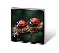 1 Inch Custom Ladybug Lapel Pins for Suits Funny Brooches for Men Women Vintage Pin Badges for Bags Jackets Backpacks Hats Button Badge Collection Gifts-Square