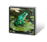 1 Inch Custom Malachite Frog Lily Lapel Pins for Suits Funny Brooches for Men Women Vintage Pin Badges for Bags Jackets Backpacks Hats Button Badge Collection Gifts-Square