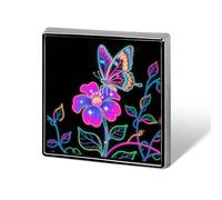 1 Inch Custom Neon Butterfly Lapel Pins for Suits Funny Brooches for Men Women Vintage Pin Badges for Bags Jackets Backpacks Hats Button Badge Collection Gifts-Square