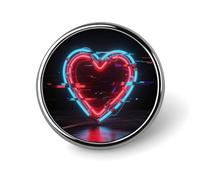 1 Inch Custom Neon Heart with Errors Lapel Pins for Suits Funny Brooches for Men Women Vintage Pin Badges for Bags Jackets Backpacks Hats Button Badge Collection Gifts-Round