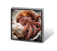 1 Inch Custom OctopusIn Shell Lapel Pins for Suits Funny Brooches for Men Women Vintage Pin Badges for Bags Jackets Backpacks Hats Button Badge Collection Gifts-Square
