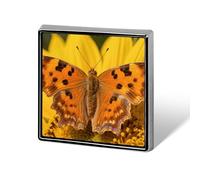 1 Inch Custom Orange Butterfly Lapel Pins for Suits Funny Brooches for Men Women Vintage Pin Badges for Bags Jackets Backpacks Hats Button Badge Collection Gifts-Square