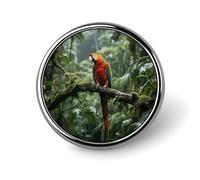 1 Inch Custom Parrot_rainforest Lapel Pins for Suits Funny Brooches for Men Women Vintage Pin Badges for Bags Jackets Backpacks Hats Button Badge Collection Gifts-Round