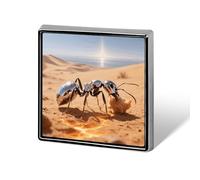 1 Inch Custom Saharan Silver Ant Foraging Lapel Pins for Suits Funny Brooches for Men Women Vintage Pin Badges for Bags Jackets Backpacks Hats Button Badge Collection Gifts-Square