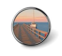 1 Inch Custom Seaside Escape Lapel Pins for Suits Funny Brooches for Men Women Vintage Pin Badges for Bags Jackets Backpacks Hats Button Badge Collection Gifts-Round
