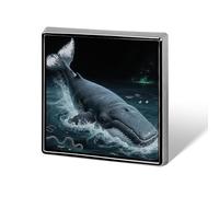 1 Inch Custom Underwater Whale Lapel Pins for Suits Funny Brooches for Men Women Vintage Pin Badges for Bags Jackets Backpacks Hats Button Badge Collection Gifts-Square