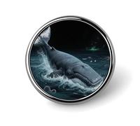 1 Inch Custom Underwater Whale Lapel Pins for Suits Funny Brooches for Men Women Vintage Pin Badges for Bags Jackets Backpacks Hats Button Badge Collection Gifts-Round