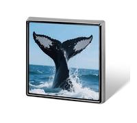 1 Inch Custom Whale Tail Lapel Pins for Suits Funny Brooches for Men Women Vintage Pin Badges for Bags Jackets Backpacks Hats Button Badge Collection Gifts-Square