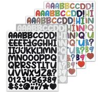 1 Inch Cute Vinyl Letter Sticker,SHUNYINLAI 410 Pcs Self-Adhesive Alphabet Number Symbol Stickers for Scrapbooking,Water Bottle,Lunch Box,Crafts - 5 Sheets Multicolored