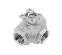 1 Inch DN25 SS304 Stainless Steel Three-Way Ball Valve T/L Type Female Thread - Durable and Versatile(1in LType)