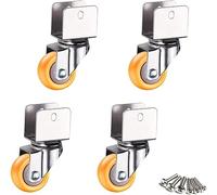 1 Inch Dual Locking Caster Wheels - 25mm Nylon Swivel Wheels for Baby Cribs U-Sd Bracket 50Kg Load Capaci Set of 4 Universal Fit (16mm/0.6in)